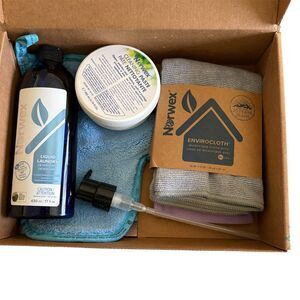 Norwex Safe Haven 5 Set NEW EnviroCloth Cleaning Paste, liquid Laundry Detergent